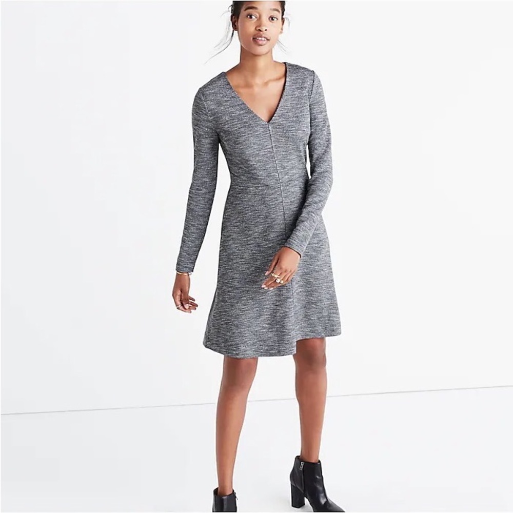 Madewell Bridgewalk V Neck Dress Long Sleeve Women’s 12 Career A Line